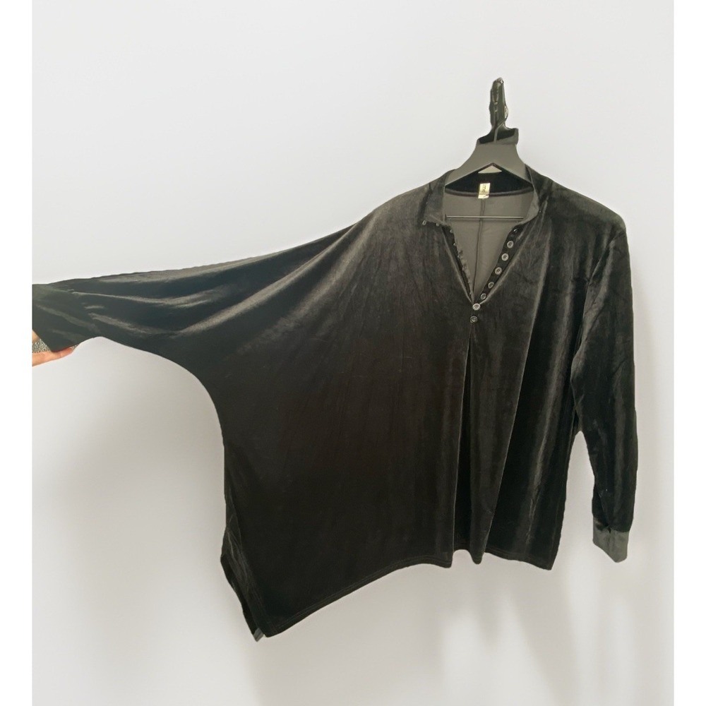 Ursime Boho Women's Velvet‎ Asymmetrical Lagenlook Goth Top Large Whimsygoth